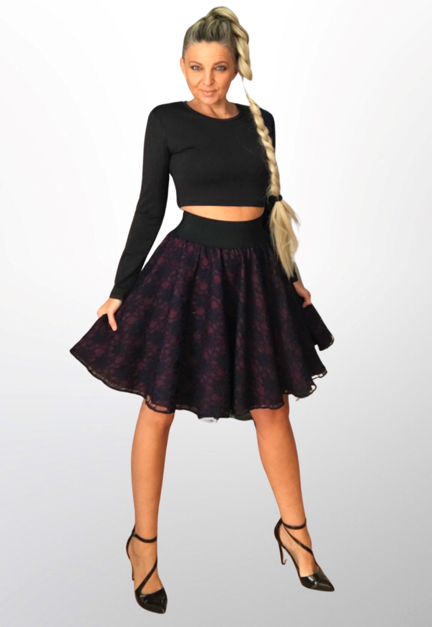 Sukně krátká krajková tmavě modrá BOROS SK-S-KBL01